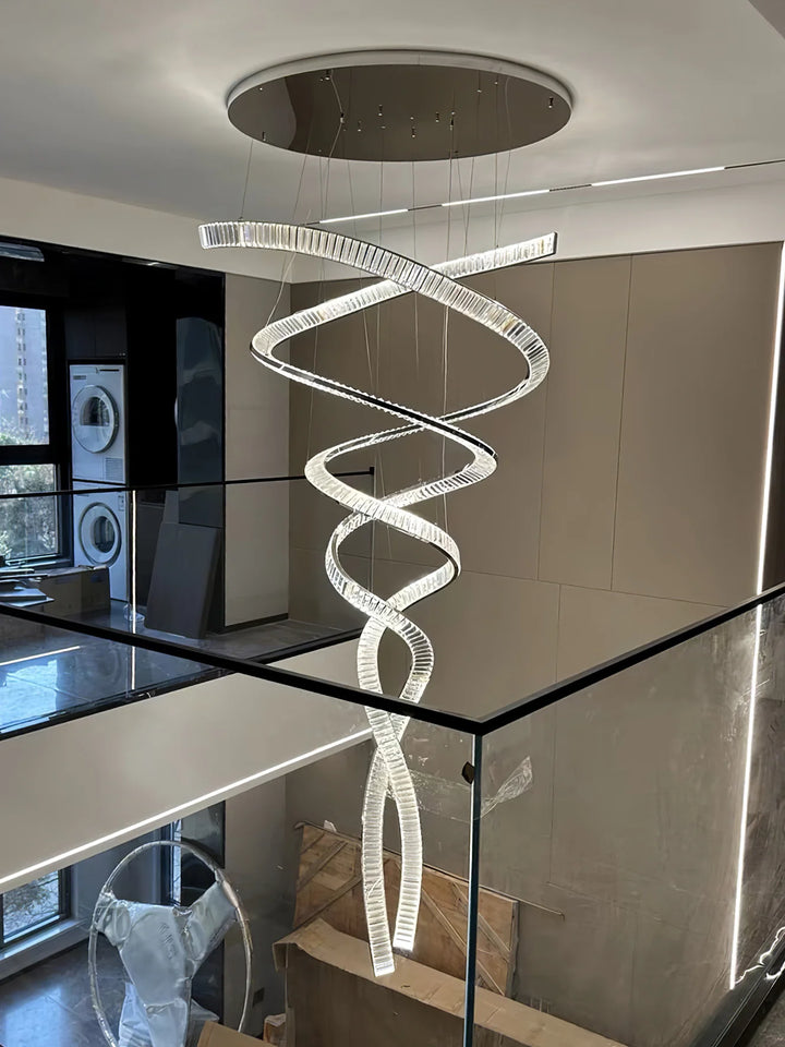 Spiral Curved Crystal Chandelier 22