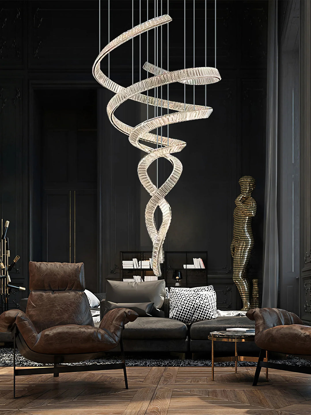 Spiral Curved Crystal Chandelier 23