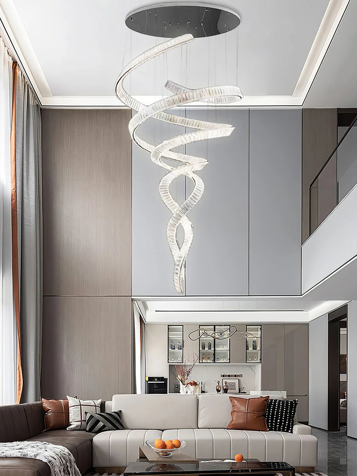 Spiral Curved Crystal Chandelier 24