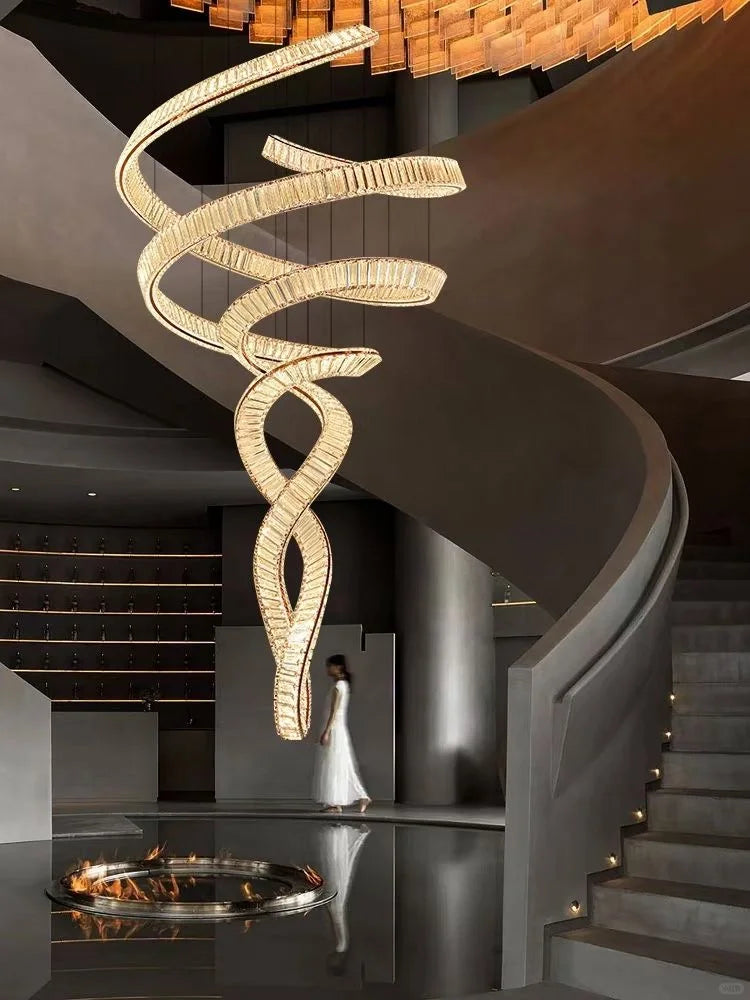 Spiral Curved Crystal Chandelier 25