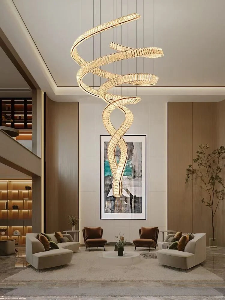 Spiral Curved Crystal Chandelier 3