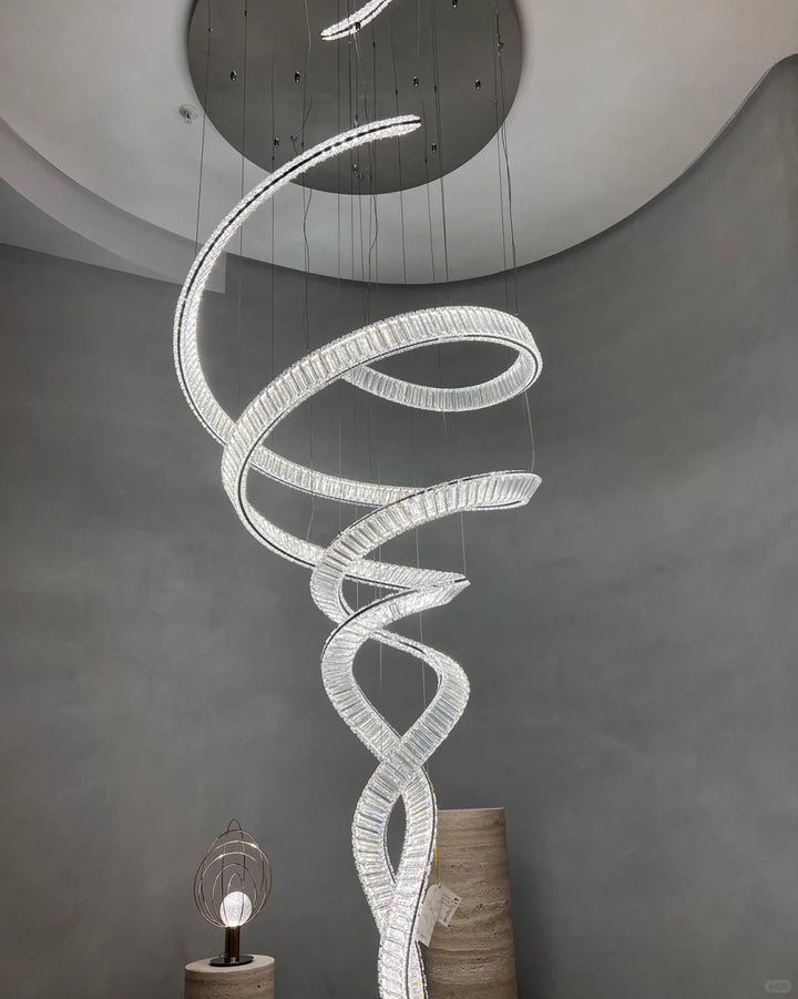 Spiral Curved Crystal Chandelier 4