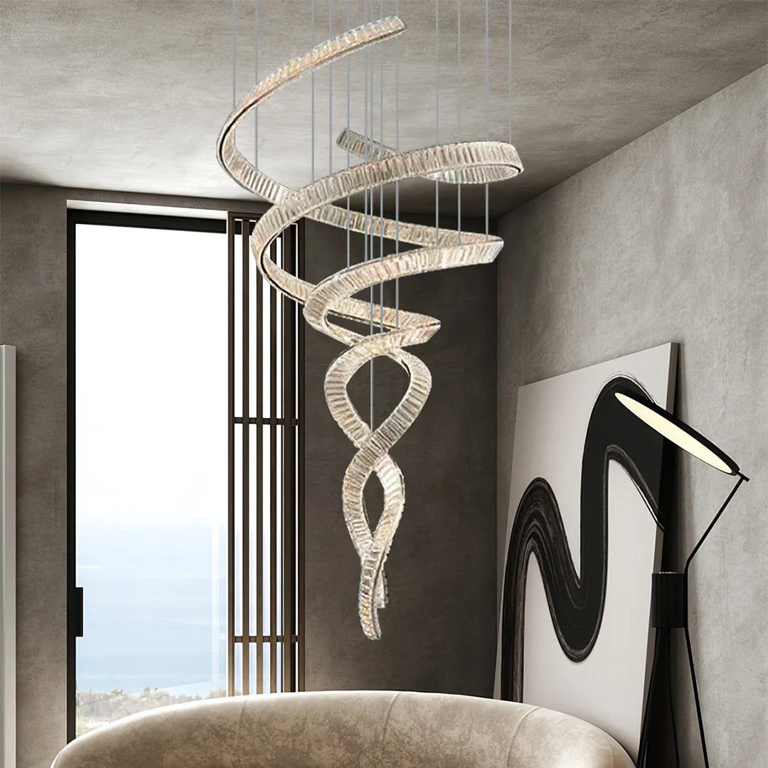 Spiral Curved Crystal Chandelier 8