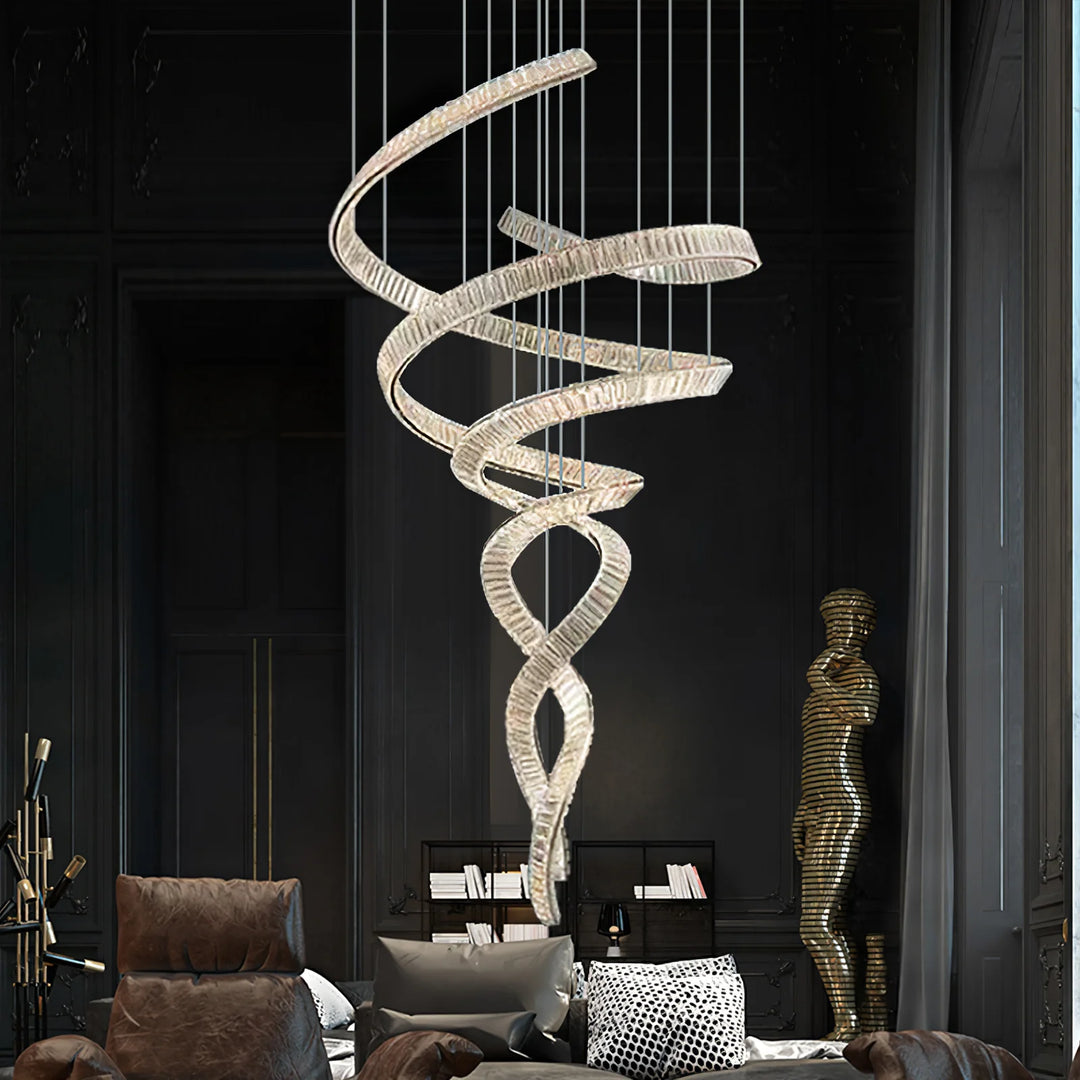 Spiral Curved Crystal Chandelier 9