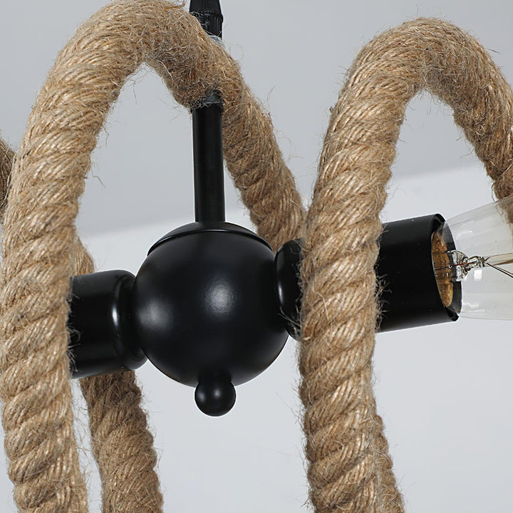 Spiral Hemp Rope Chandelier 11