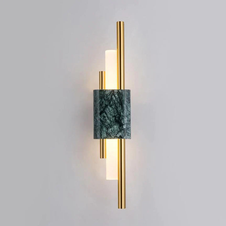 Square Marble Wall Lamp Dark green D9_H45CM