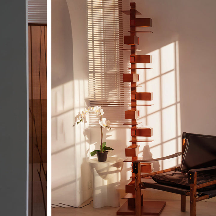 Square Wood Floor Lamp