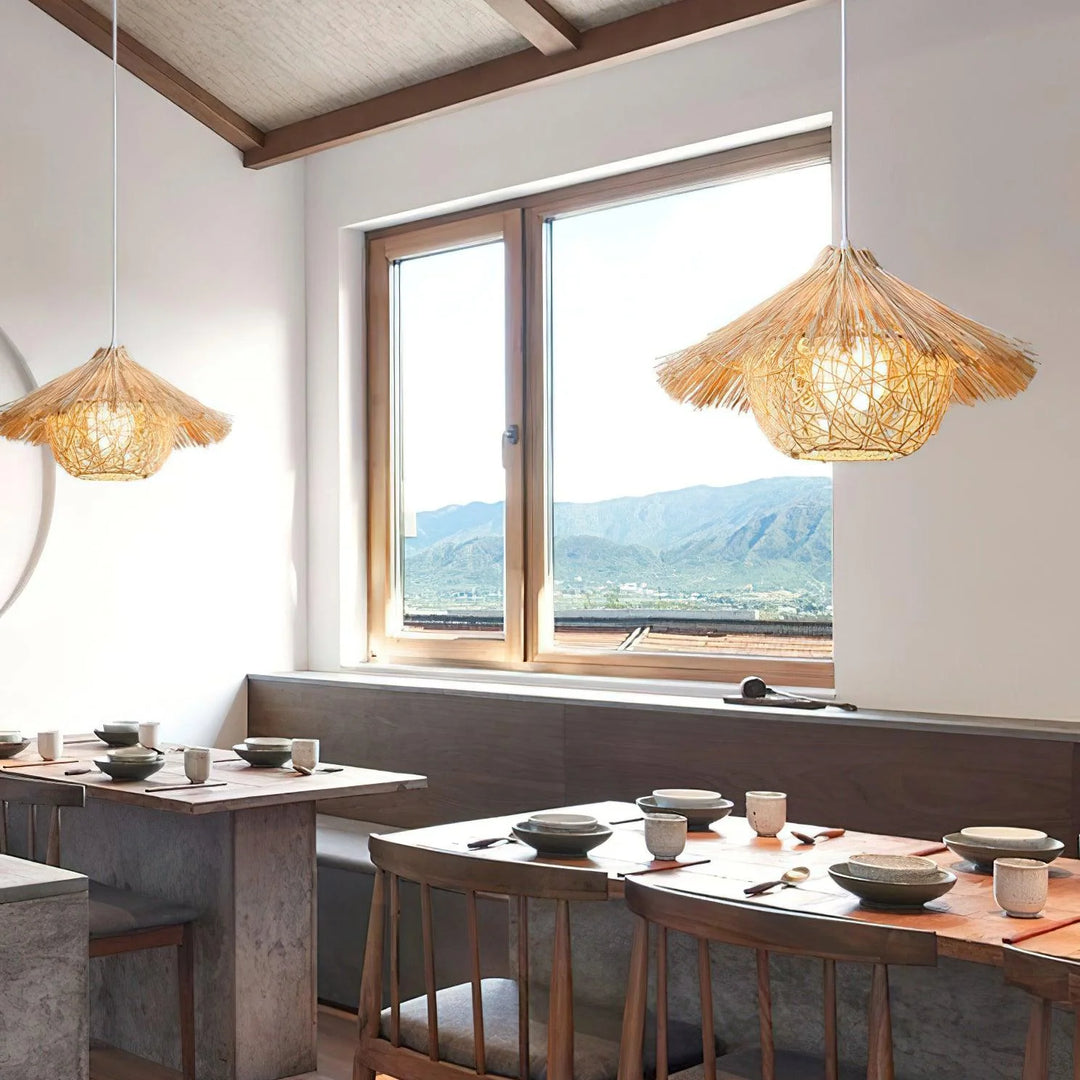 Straw Hat Pendant Light