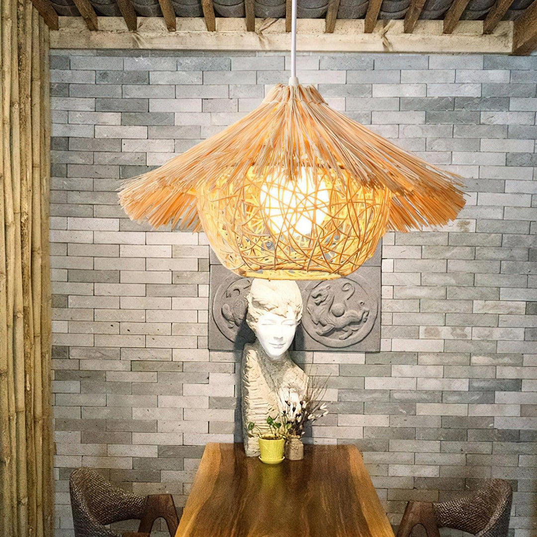 Straw Hat Pendant Light