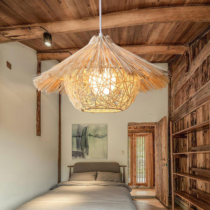 Straw Hat Pendant Light