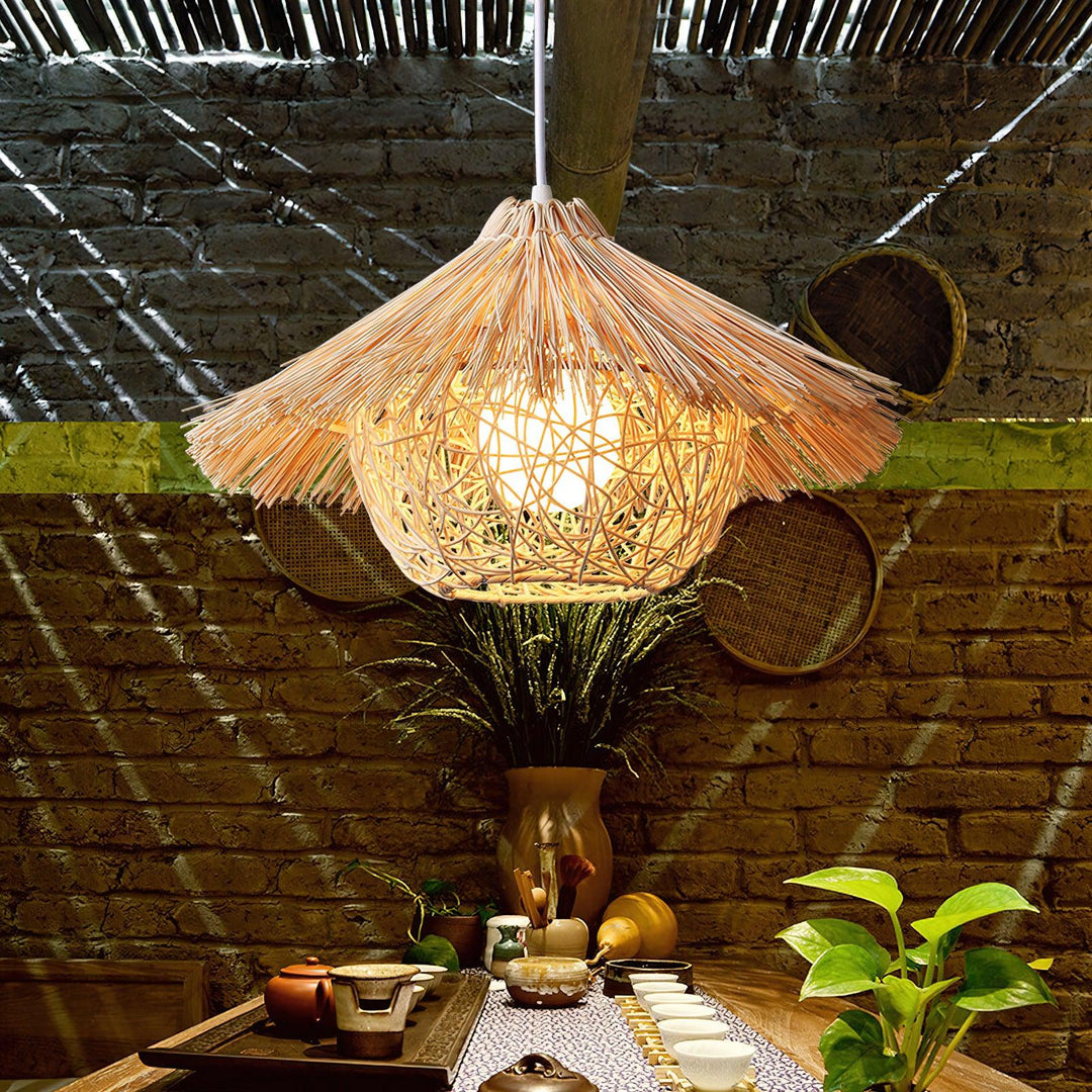 Straw Hat Pendant Light