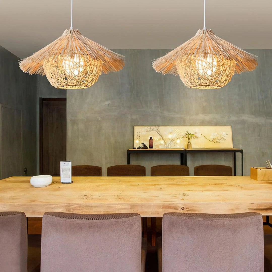 Straw Hat Pendant Light