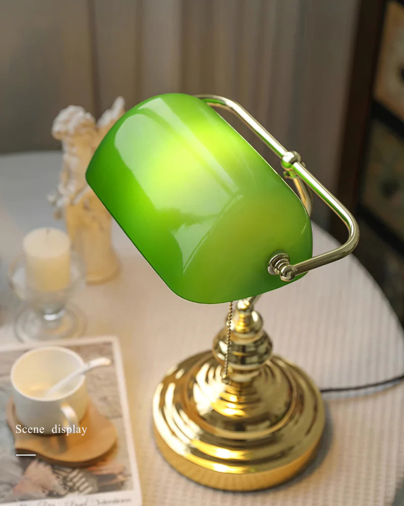Vintage bankiers tafellamp