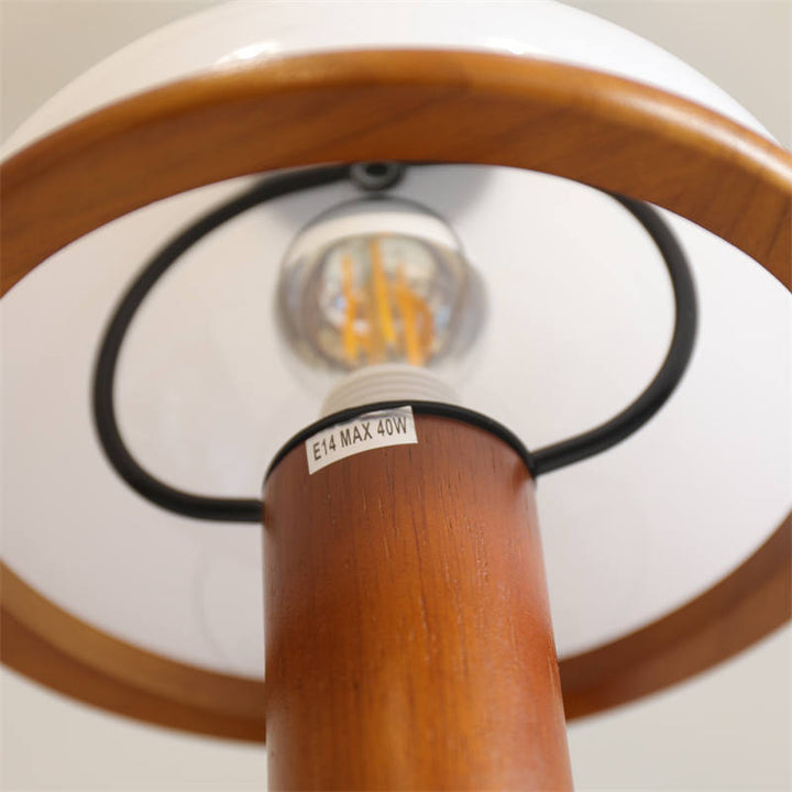 The Detail of Wood Mushroom Wall Lamp