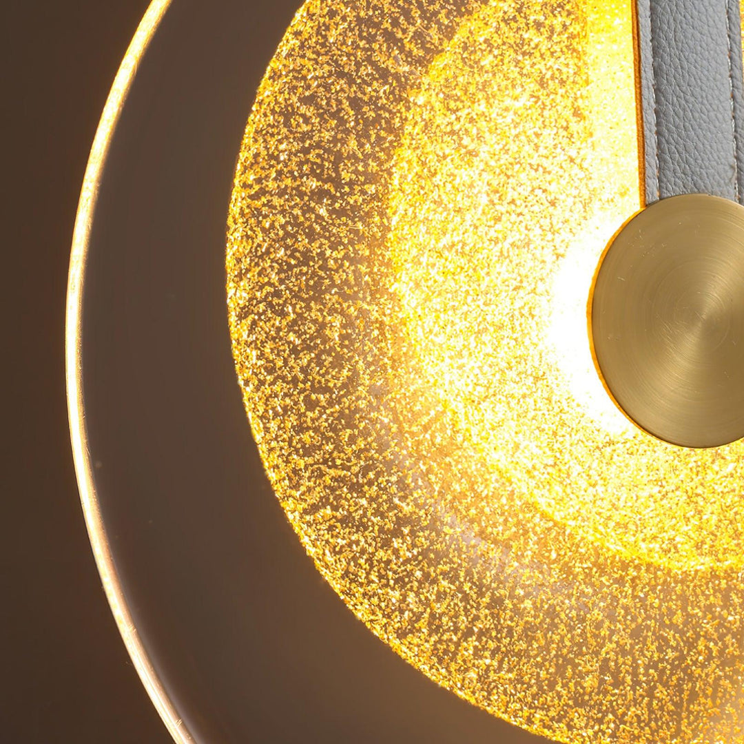 The Details of Frosted Gold Disc Pendant Light
