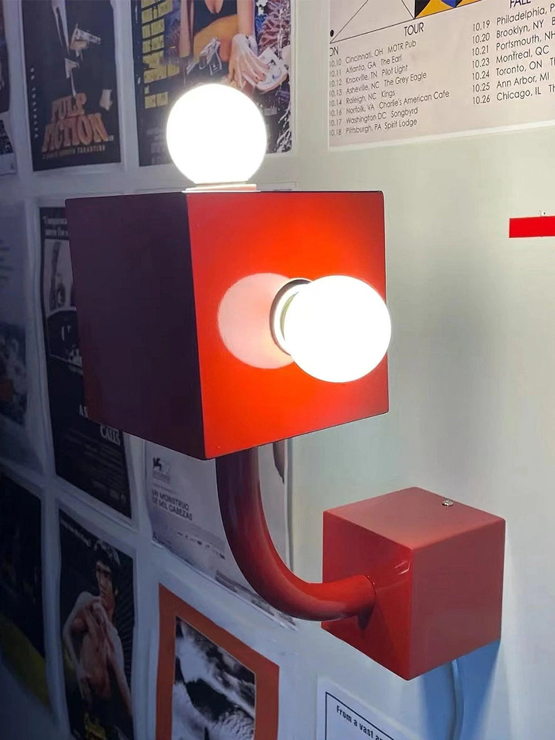 Three Red Cube Wall Lamp