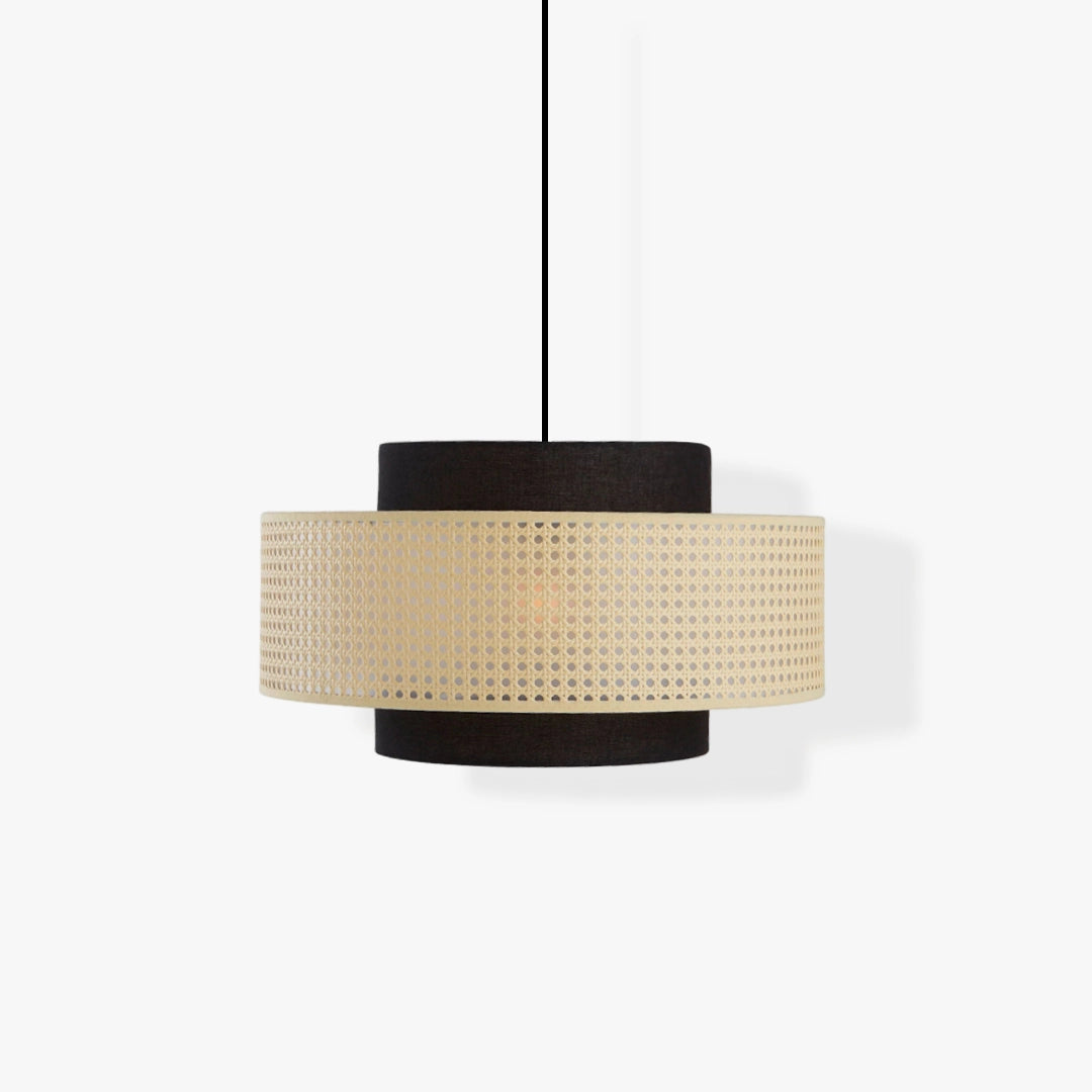 Tiered Drum Pendant Light Black