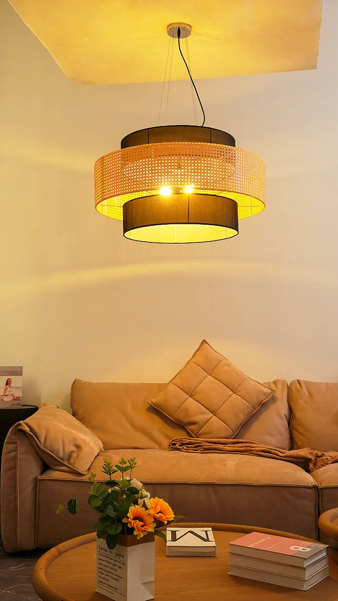 Tiered Drum Pendant Light New 10
