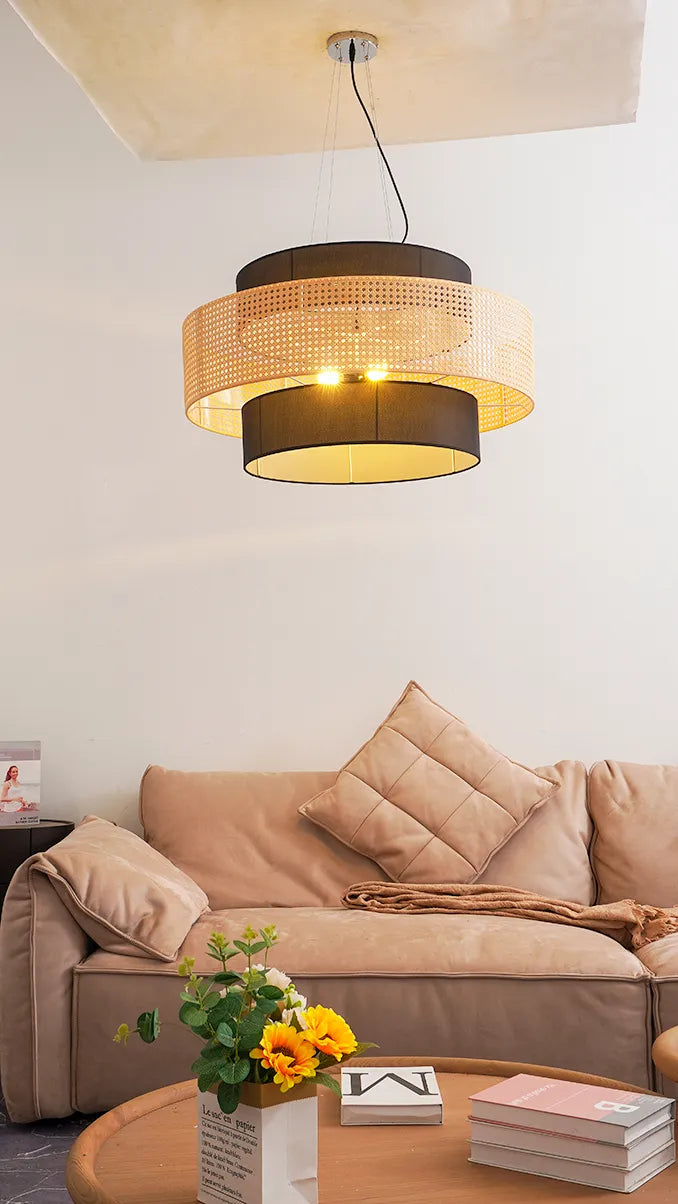 Tiered Drum Pendant Light New 12