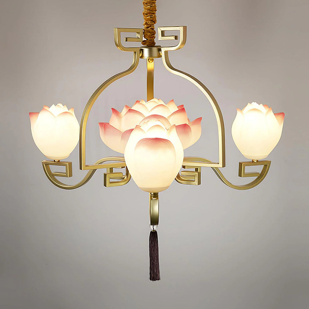Traditional lotus chandelier 4