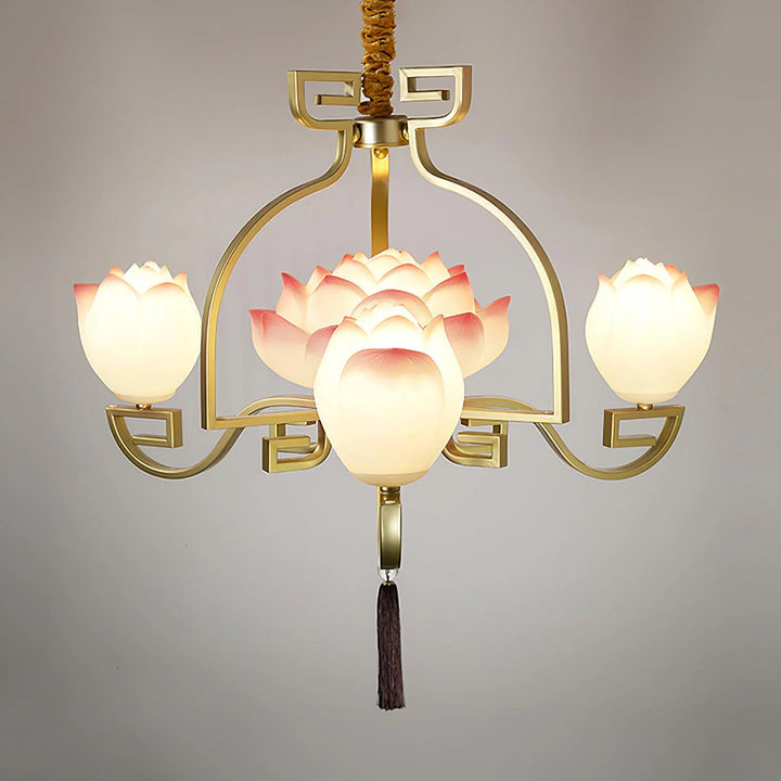 Traditional lotus chandelier 4
