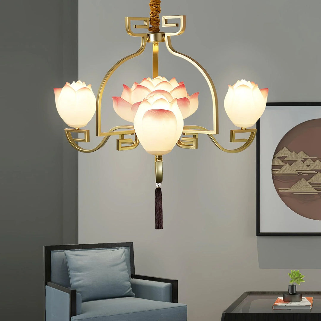 Traditional lotus chandelier 8