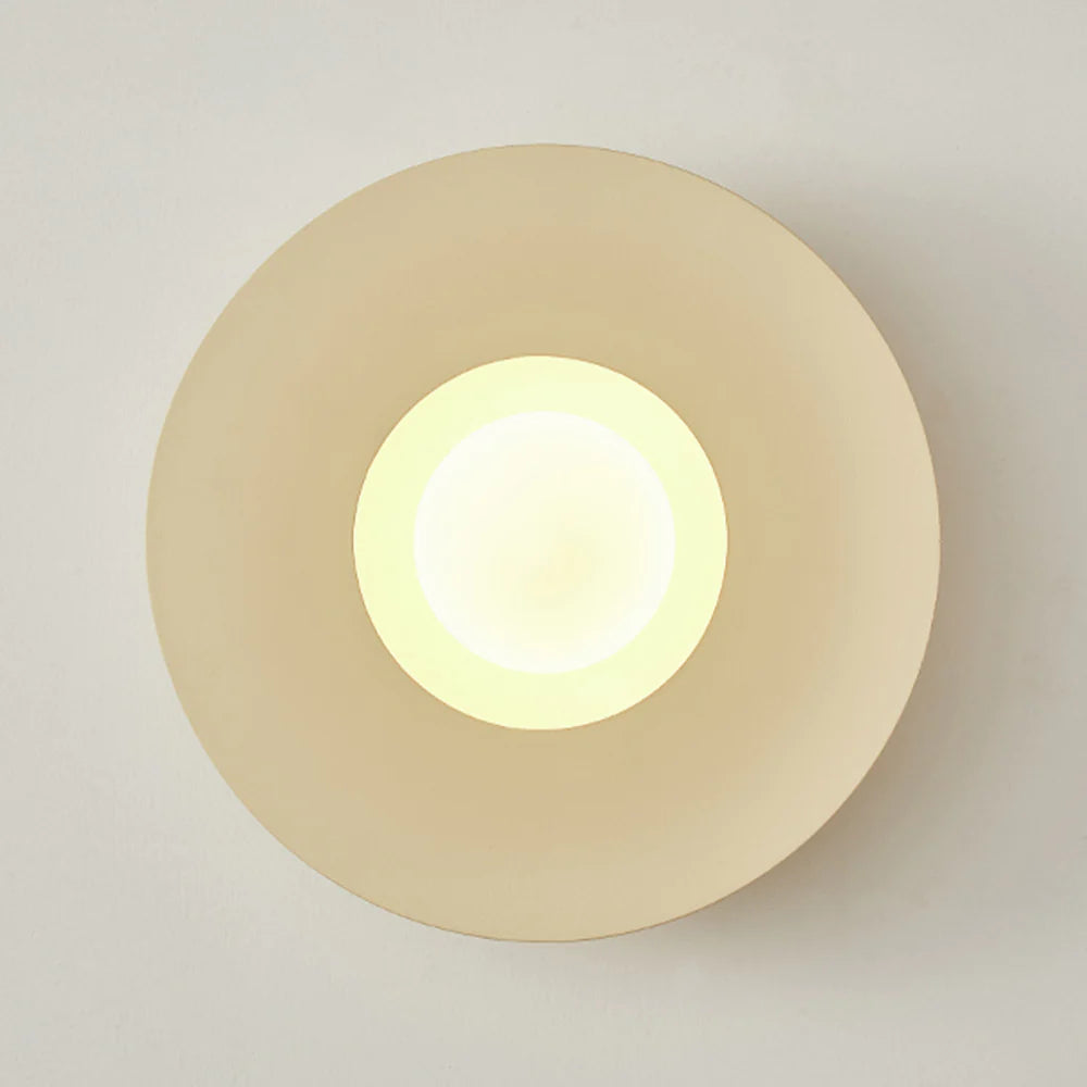 Beige round ceiling lamp bottom view