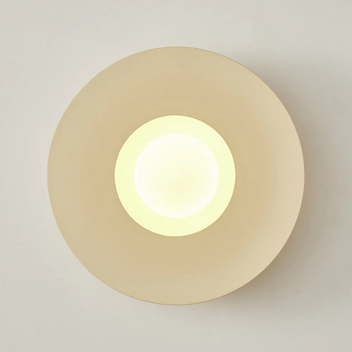 Beige round ceiling lamp bottom view