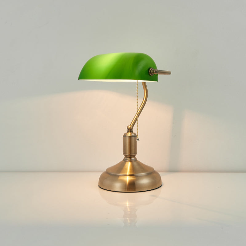 Vintage Bankers Table Lamp Green