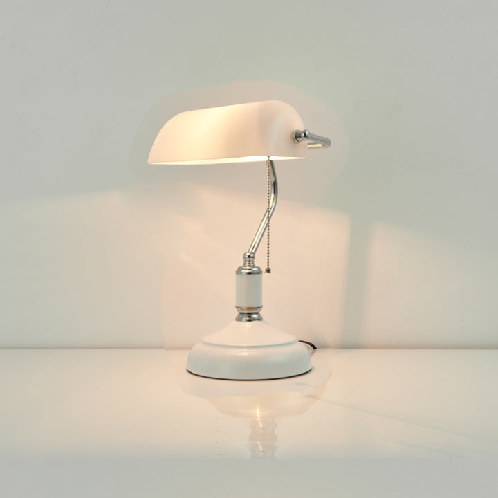Vintage Bankers Table Lamp White