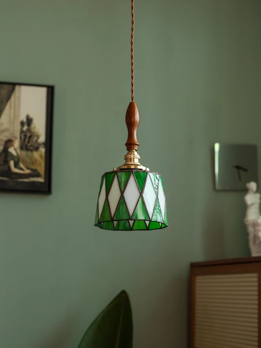 Vintage_Green_lozenge_Pendant_Lamp_2