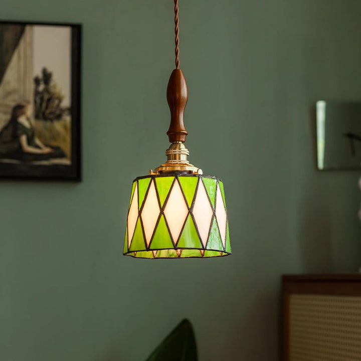 Vintage_Green_lozenge_Pendant_Lamp_7