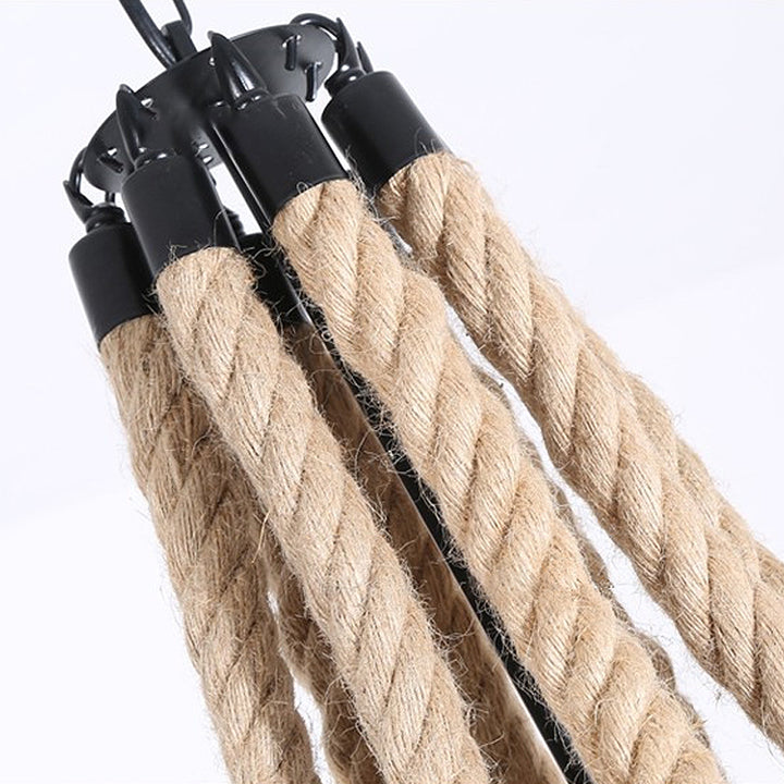 Vintage Hemp Rope Chandelier 3