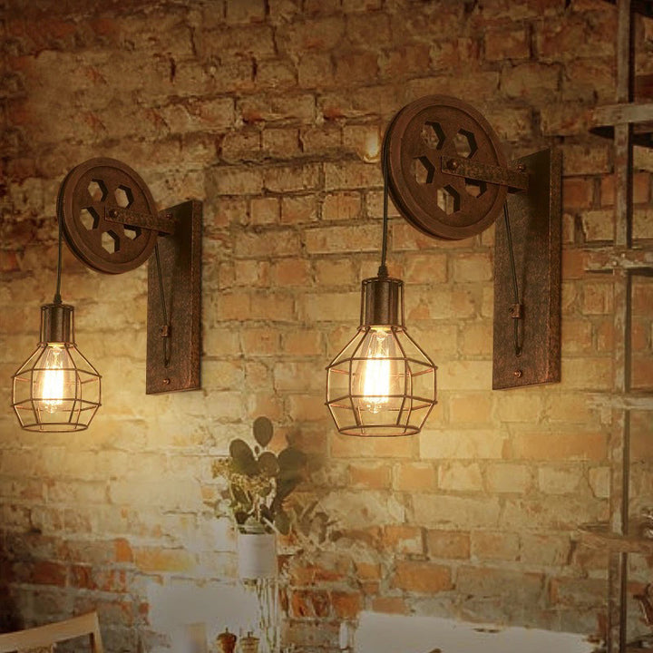 Vintage Iron Wall Lamp in dining room
