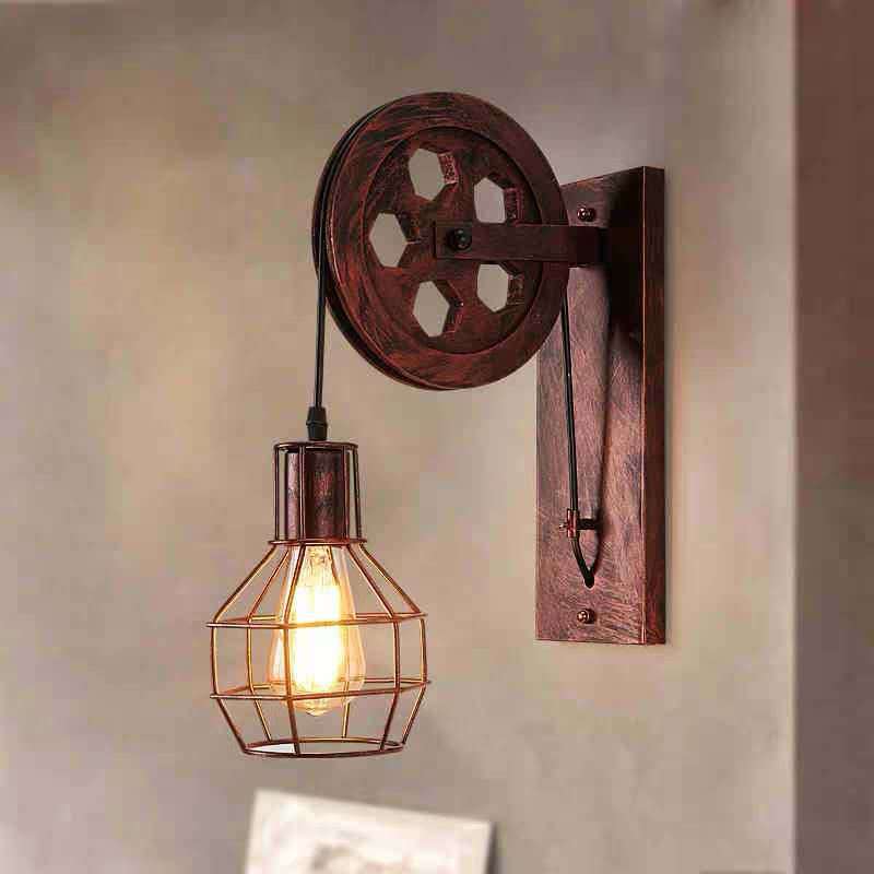 Vintage Iron Wall Lamp in living room