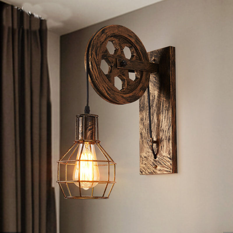Vintage Iron Wall Lamp in room