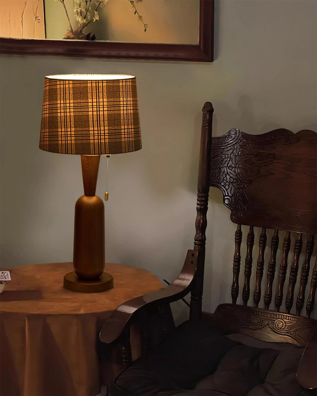 Vintage Plaid Table Lamp