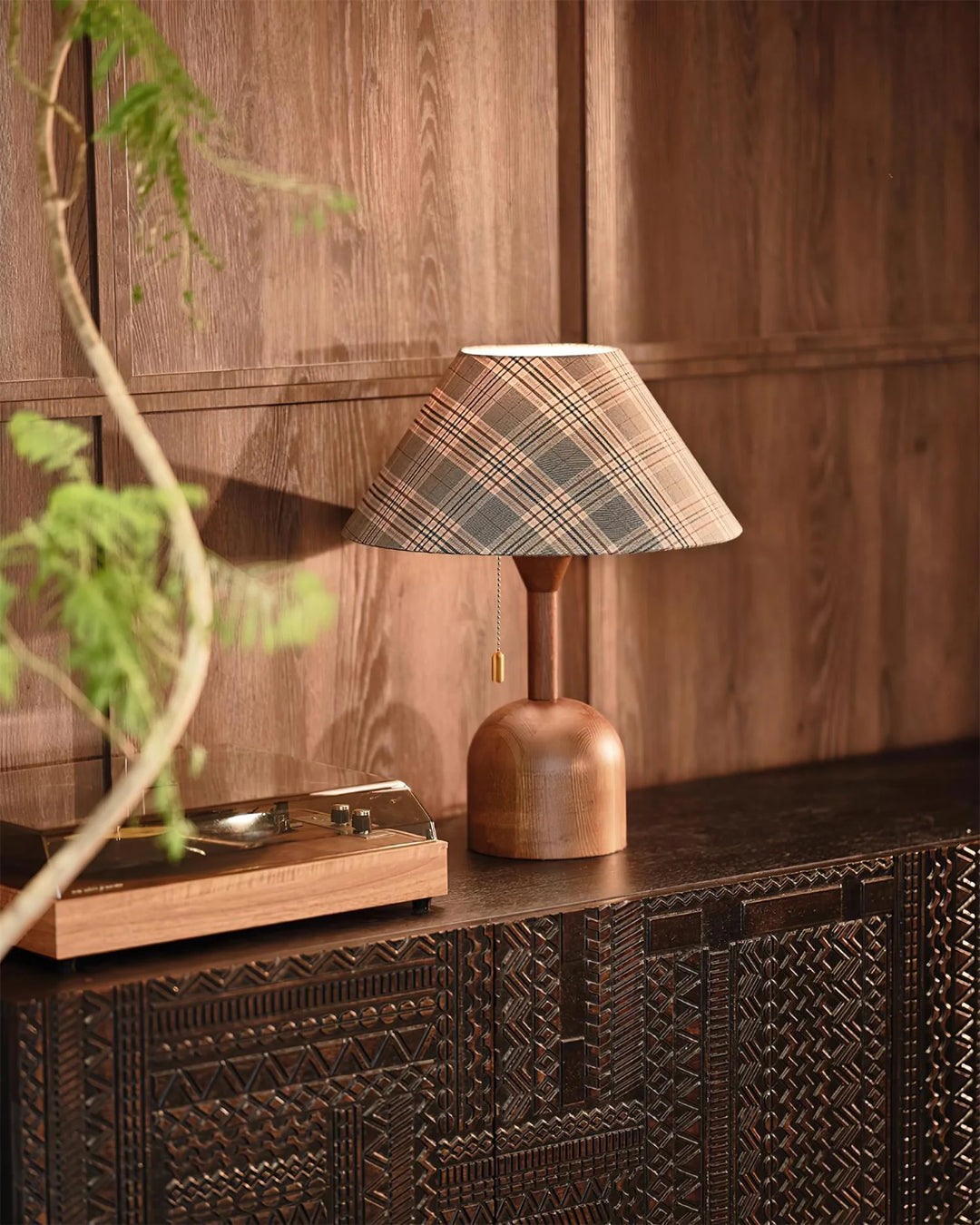 Vintage Plaid Table Lamp