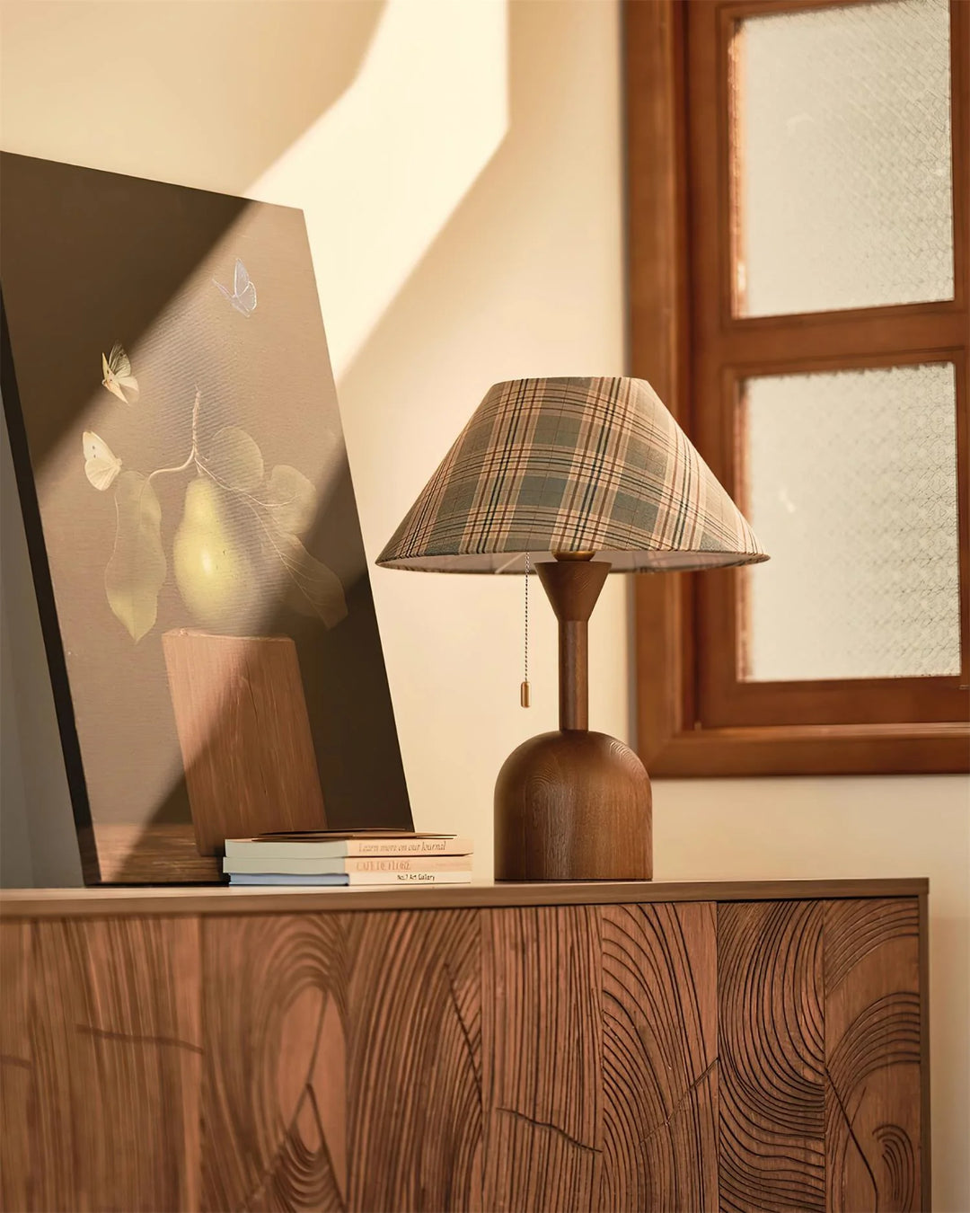 Vintage Plaid Table Lamp
