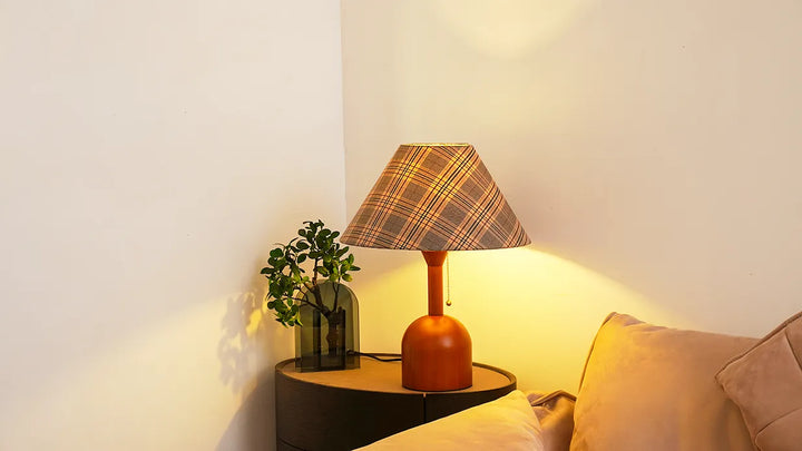 Vintage Plaid Table Lamp New 3