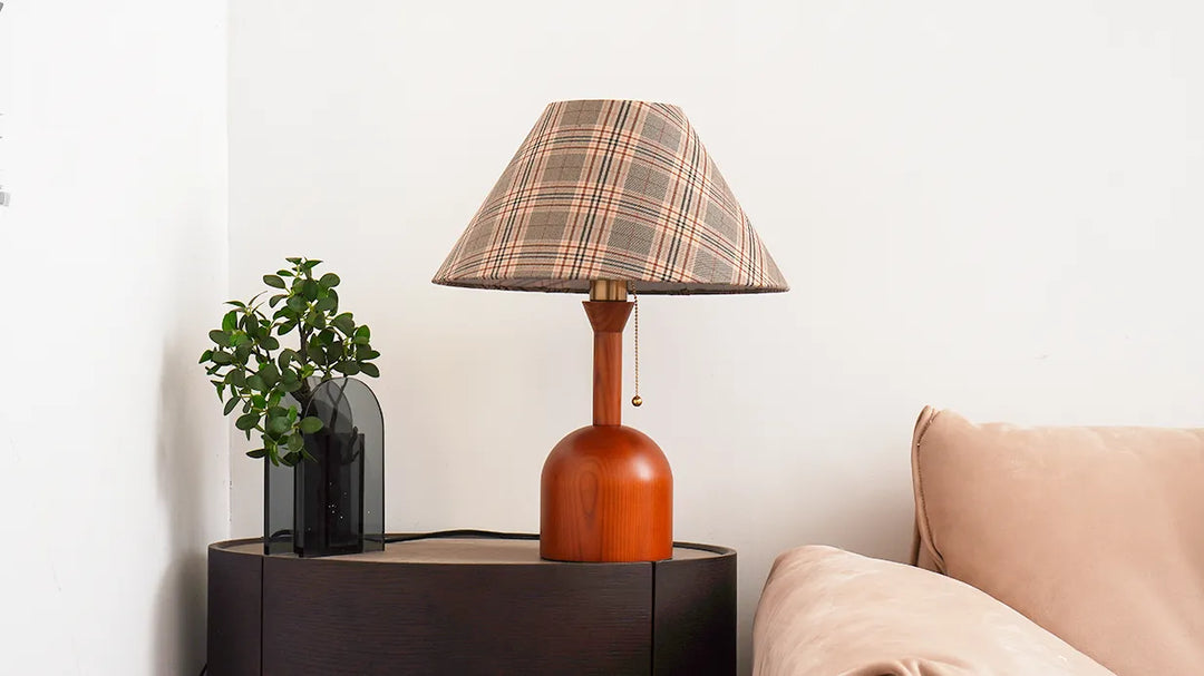 Vintage Plaid Table Lamp New 6