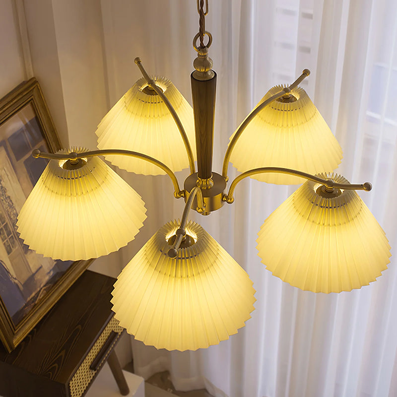 Vintage Pleated Chandeliers 8