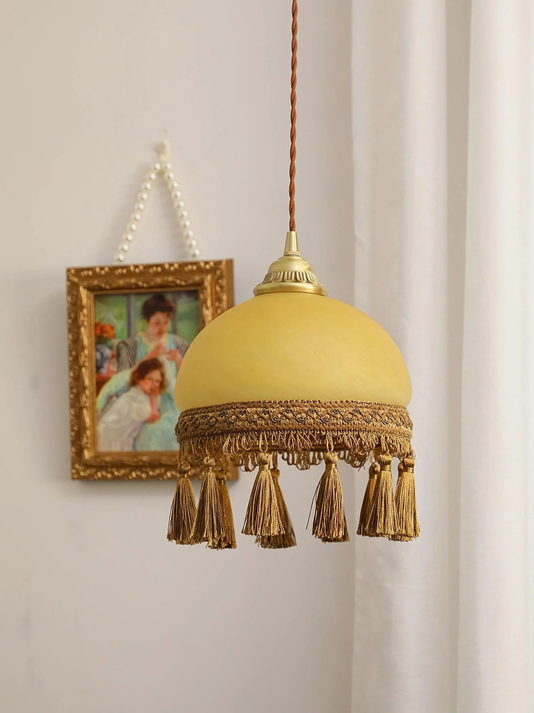 Vintage Tassel Brass Pendant Light 11