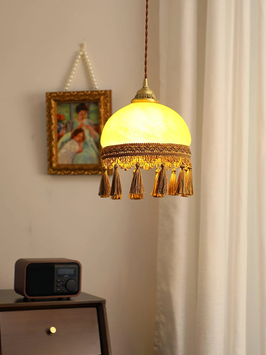 Vintage Tassel Brass Pendant Light 13
