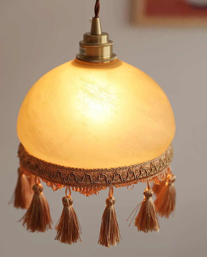 Vintage Tassel Brass Pendant Light 14