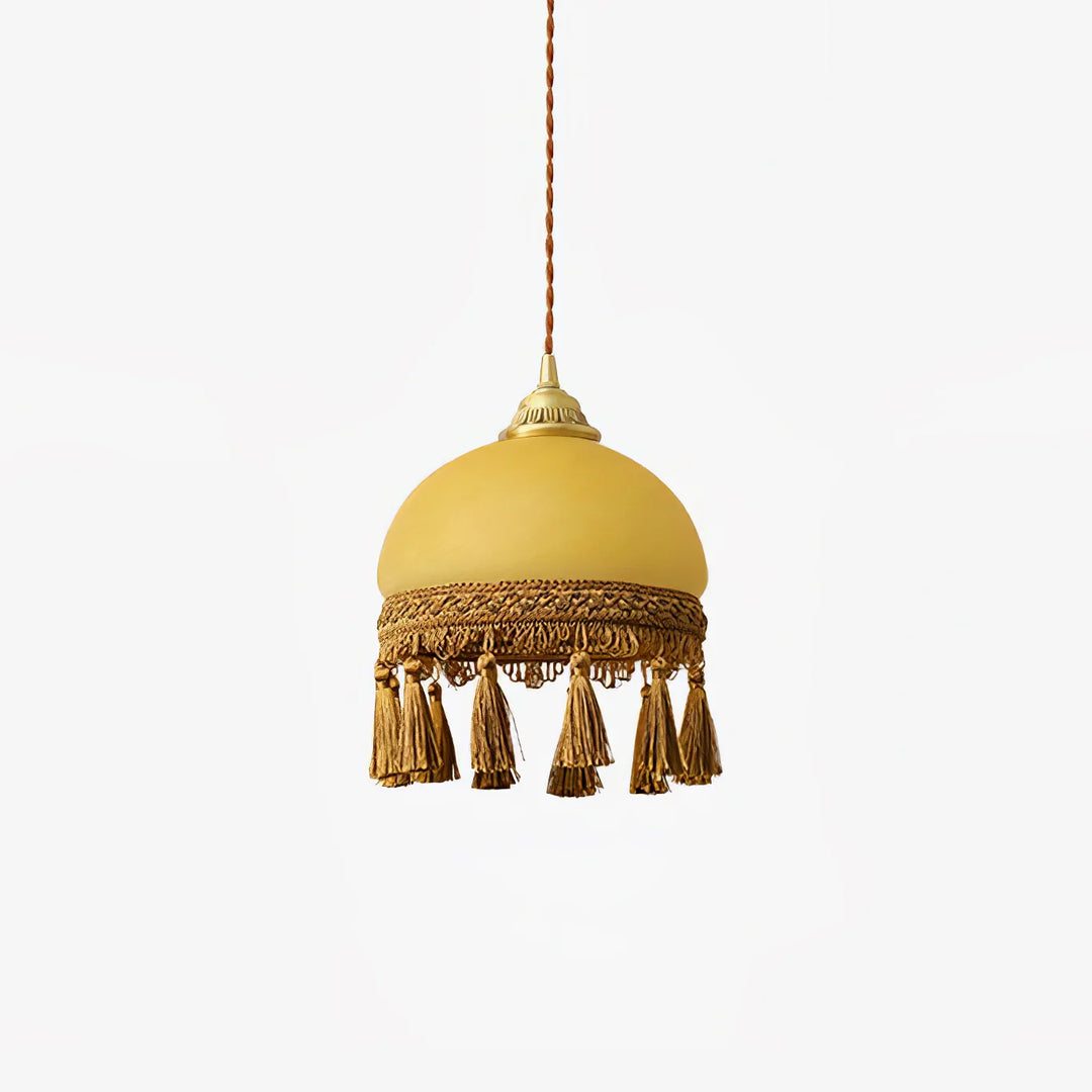 Vintage Tassel Brass Pendant Light 15