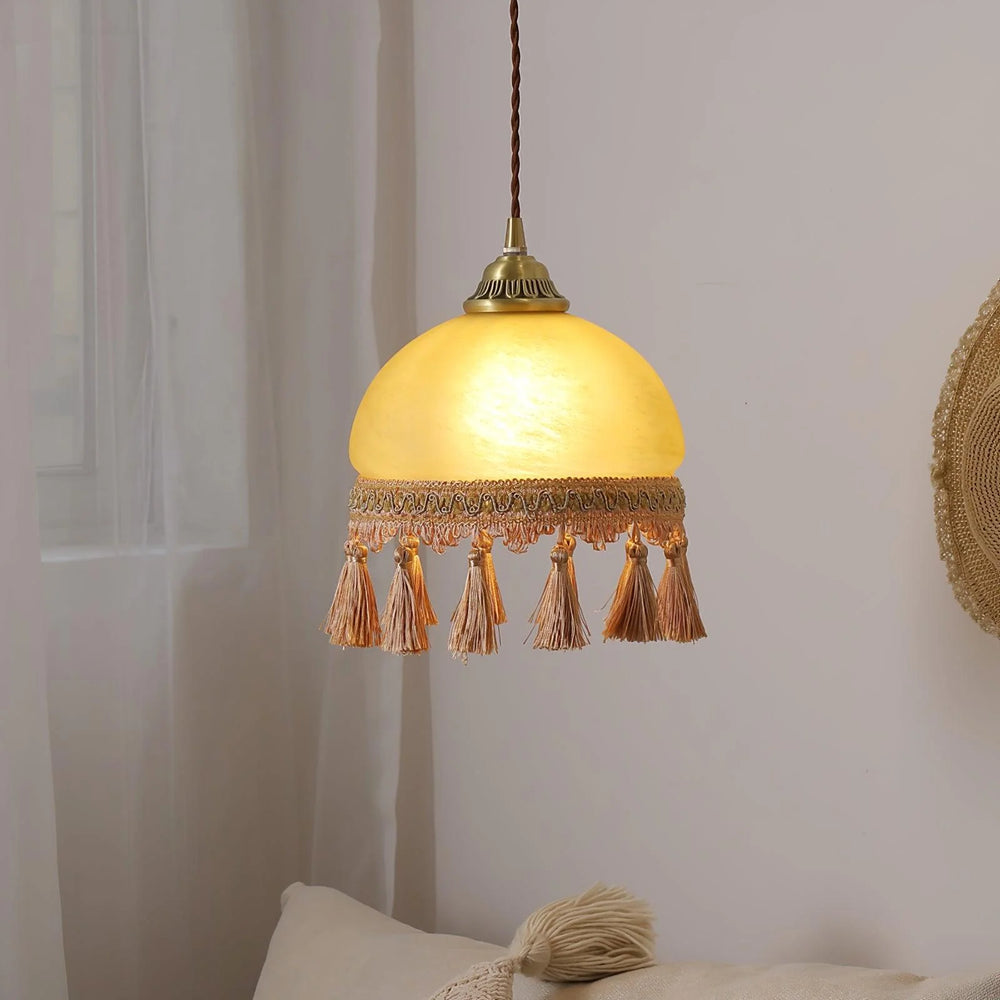 Vintage Tassel Brass Pendant Light 3