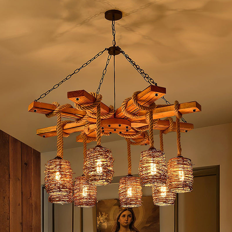 Vintage Wooden Chandelier 10