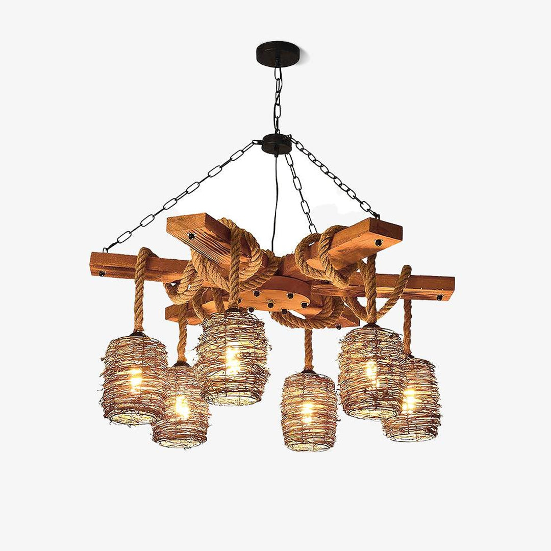 Vintage Wooden Chandelier 4