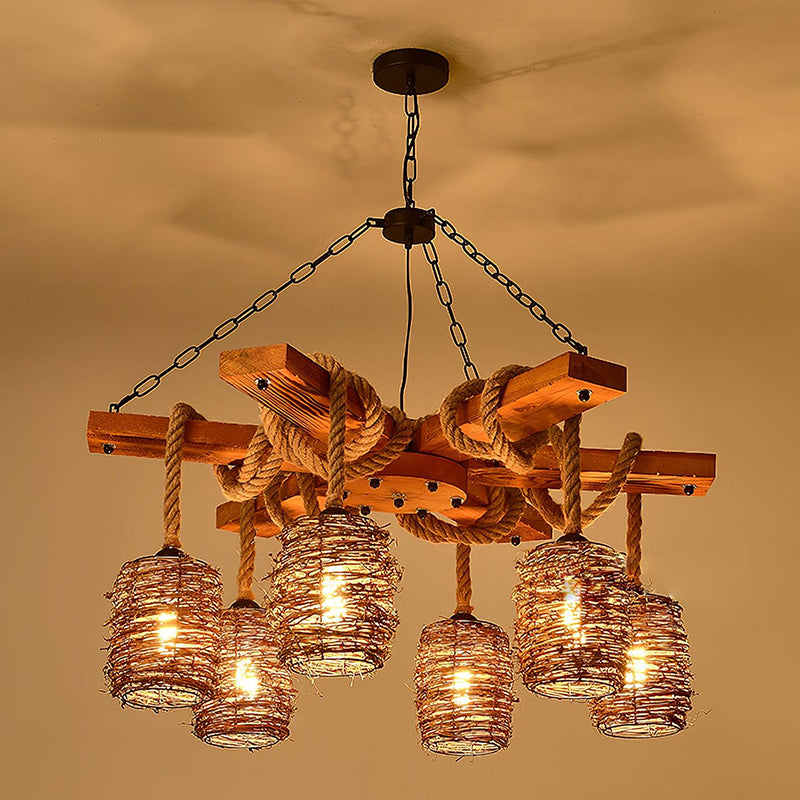 Vintage Wooden Chandelier 5